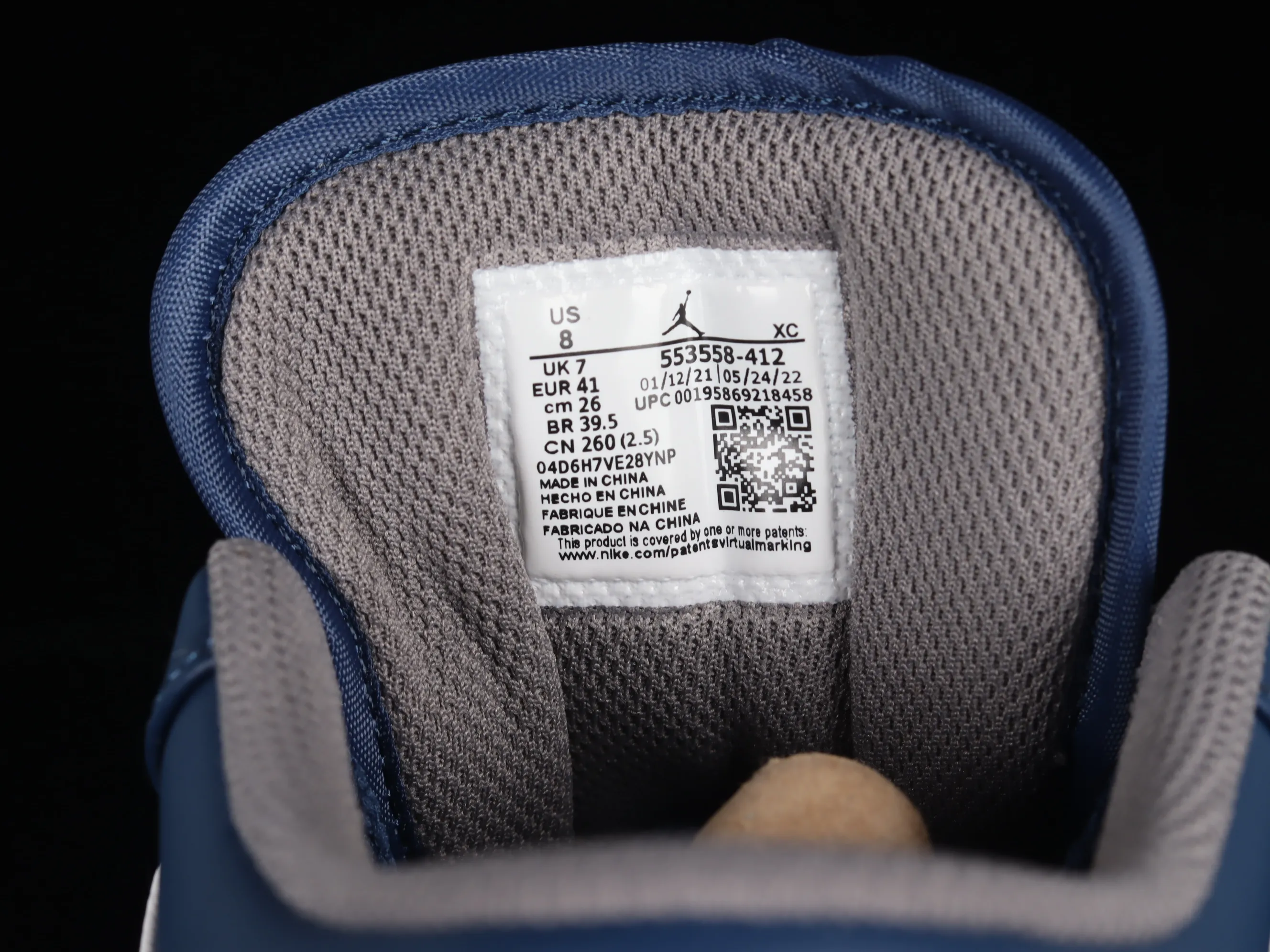 All categories Air Jordan Jordan series basketball shoes Air Jordan 1 Low Z version Air Jordan 1 Low "French Blue" AJ1 Joe 1 white blue cultural low-top casual sneakers 553558-412